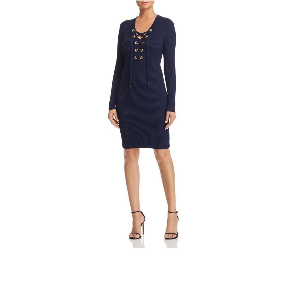 Michael Kors Knit Lace Up Sweater Dress